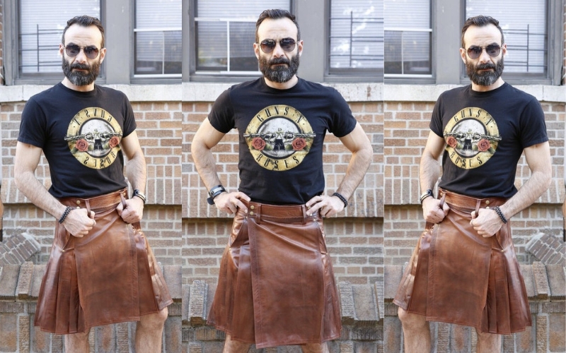 Cowhide leather kilt