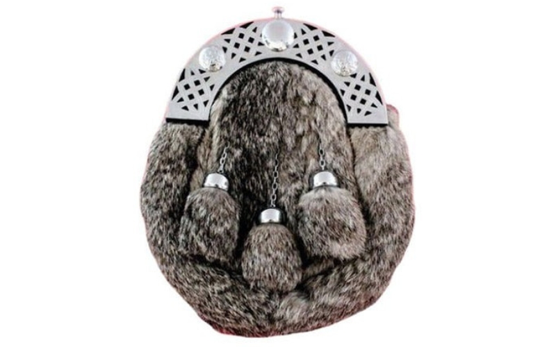 Rabbit Fur Dress Sporran in grey.jpg