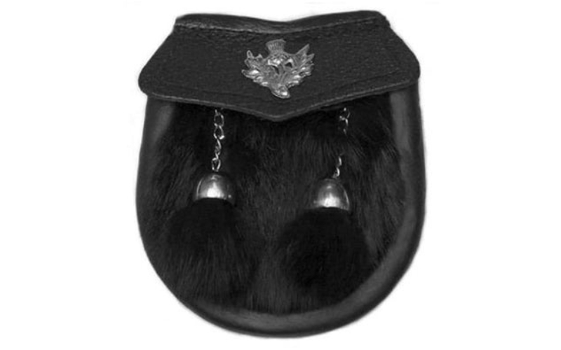 Black Rabbit Fur Sporran for Scottish Kilt.jpg