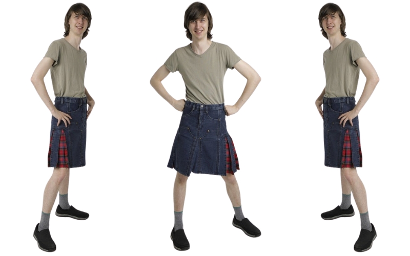 Mens Denim Tartan Hybrid Pant Kilt.jpg