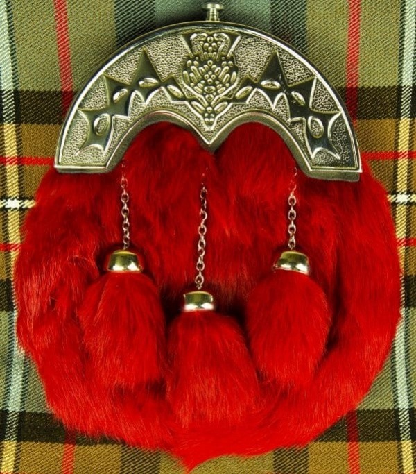 Scottish Full Dress Replacement Sporran Tassels Red Rabbit Fur/Sporran Tassels 